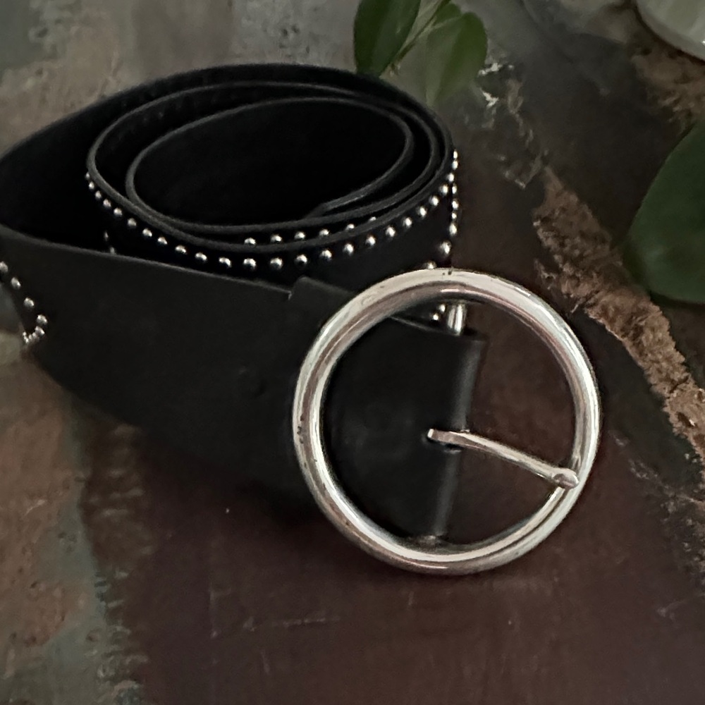 Brighton Black Belt with Silver Accents